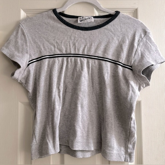 Gray Ringer T-Shirt with Black Trim - Picture 1 of 3